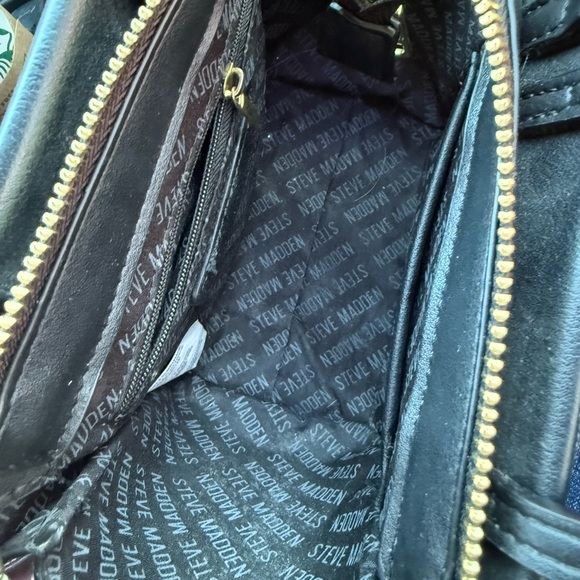 Chic Black Satchel with Floral Scarf Accent - Picture 5 of 5